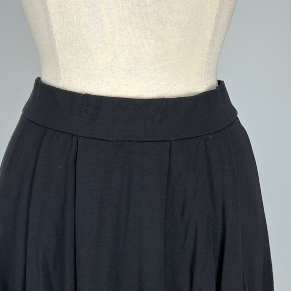 Eileen Fisher Black Pleated Pull On Skirt Stretch Jersey Knit size Small - Picture 4 of 12
